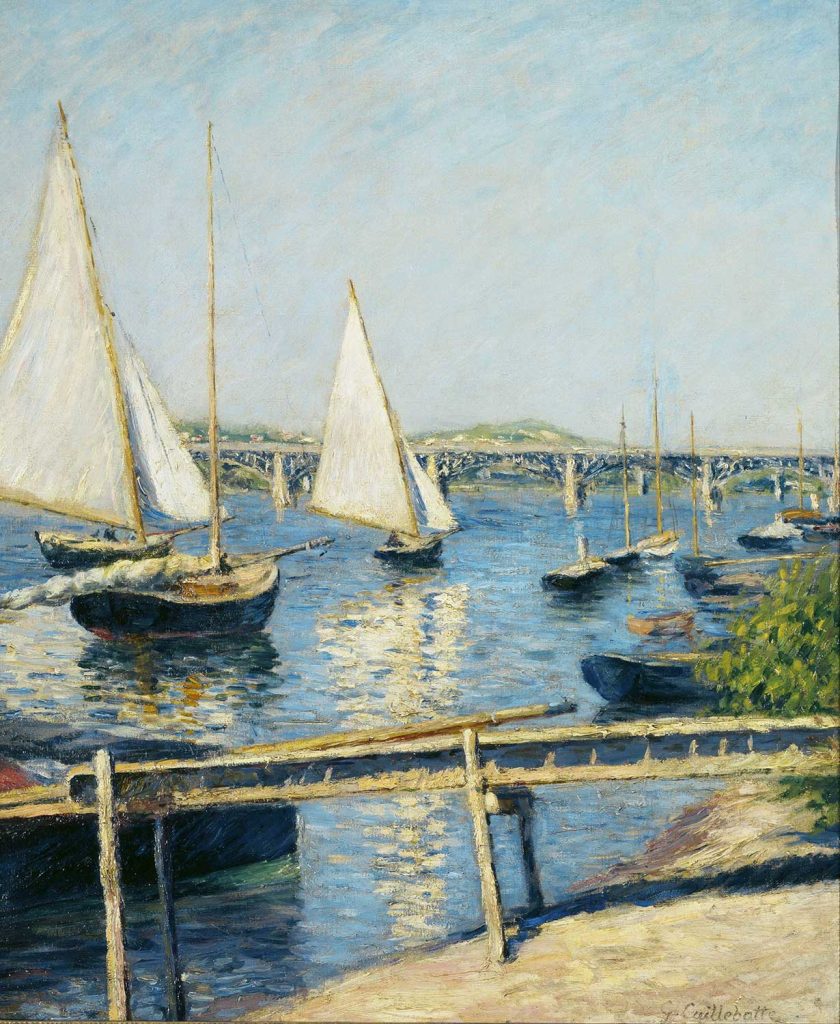 Sailing Boats at Argenteuil by Gustave Caillebotte