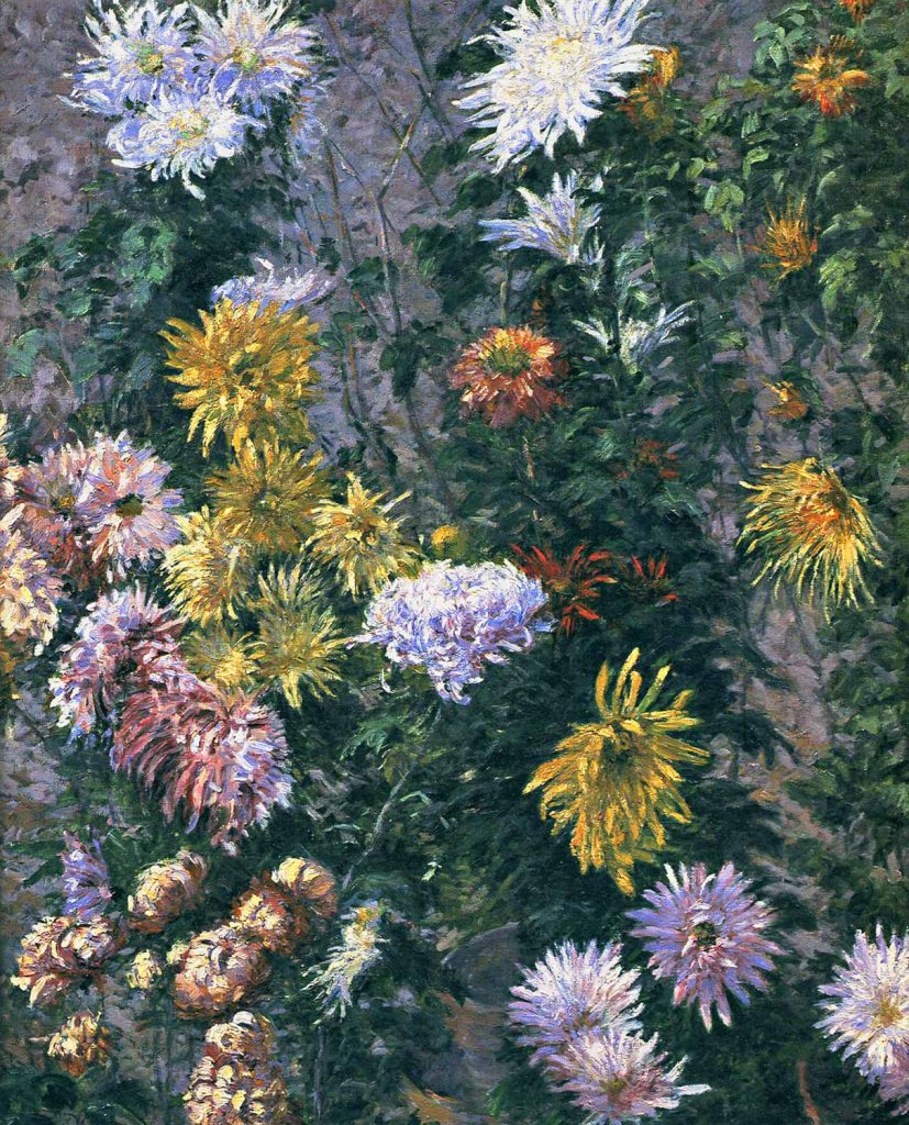 White and Yellow Chrysanthemums by Gustave Caillebotte