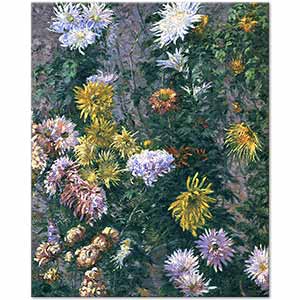 White and Yellow Chrysanthemums by Gustave Caillebotte