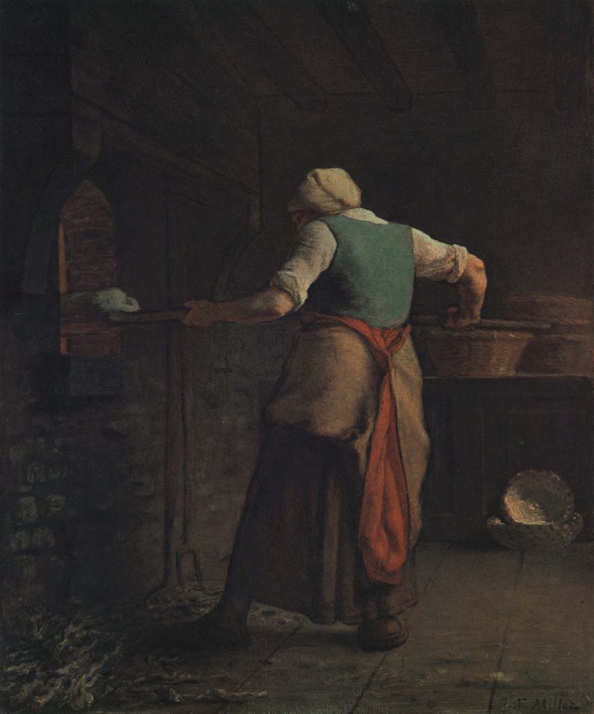 A Woman Baking Bread by Jean-François Millet