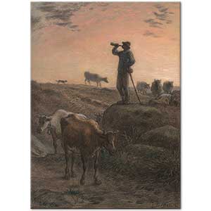 Calling Home The Cows by Jean-François Millet