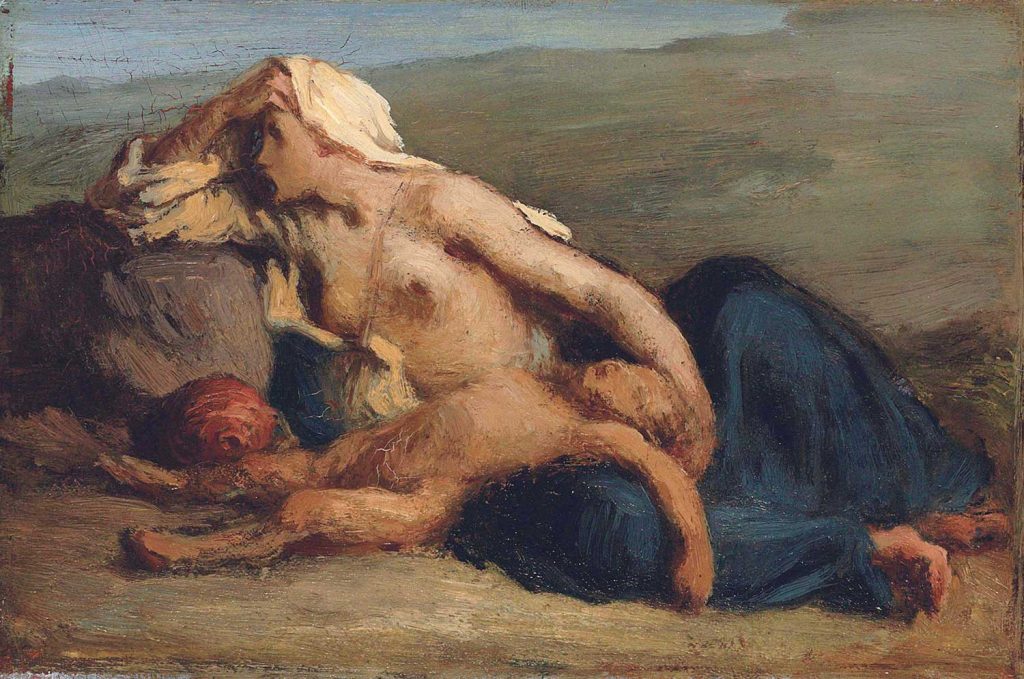 Hagar and Ishmael by Jean-François Millet