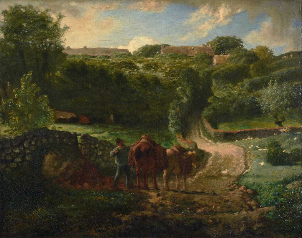 Hameau Cousin à Gréville by Jean-François Millet