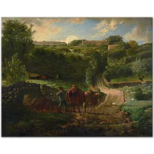 Hameau Cousin à Gréville by Jean-François Millet