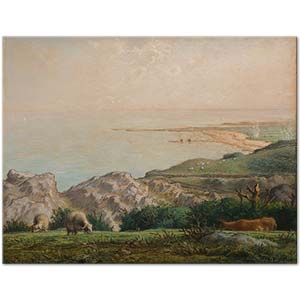 La Mer vue du haut de la falaise de Landemer by Jean-François Millet