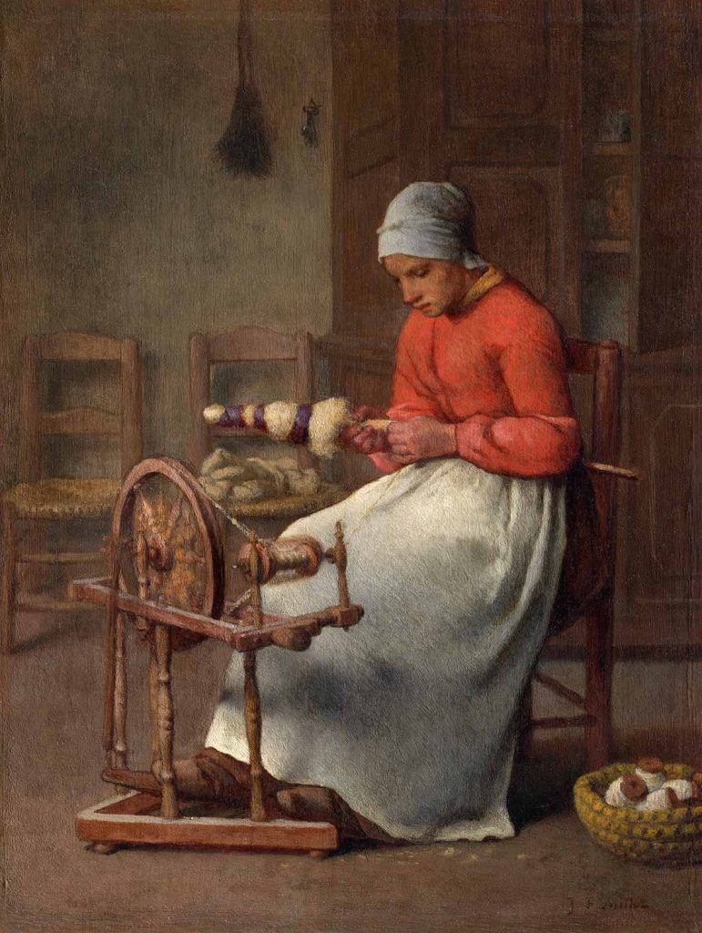 Woman Spinning by Jean-François Millet