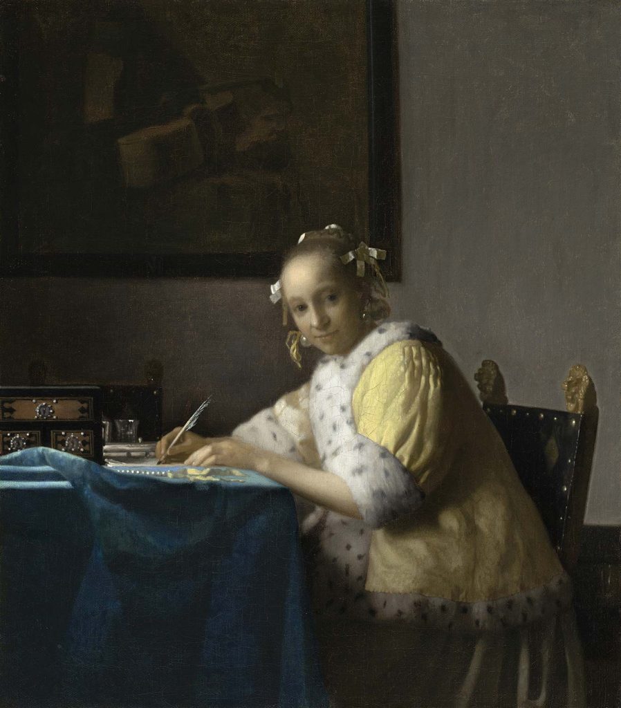 A Lady Writing by Johannes Vermeer