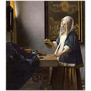 Woman Holding a Balance by Johannes Vermeer