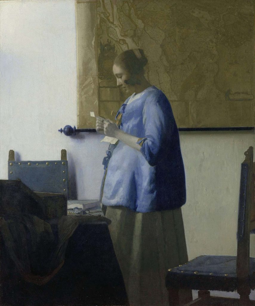 Woman Reading a Letter by Johannes Vermeer