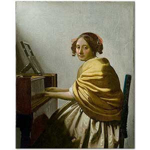 Young Woman Seated at a Virginal by Johannes Vermeer