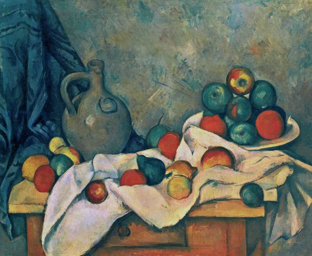 Curtain Jug and Fruit Bowl by Paul Cézanne