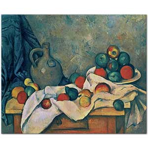 Curtain Jug and Fruit Bowl by Paul Cézanne