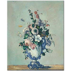 Flowers in a Rococo Vase by Paul Cézanne
