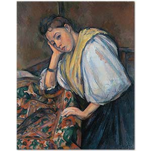 Young Italian Woman at a Table by Paul Cézanne