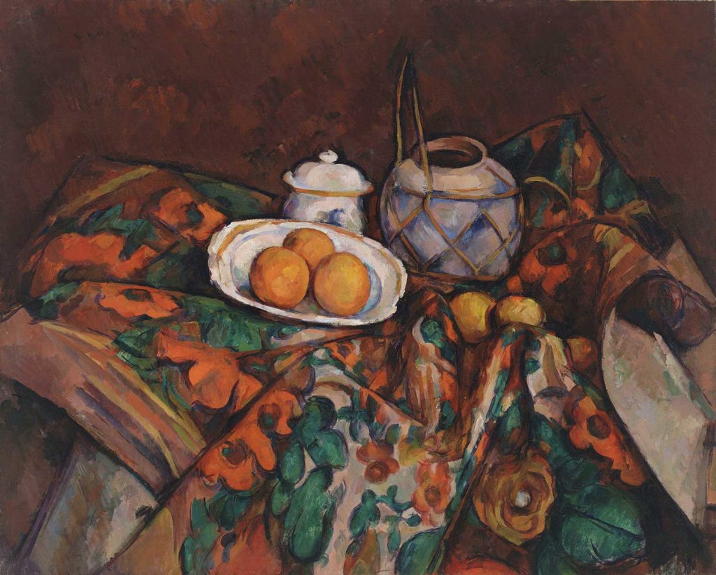 Still Life with Ginger Jar, Sugar Bowl, and Oranges by Paul Cézanne