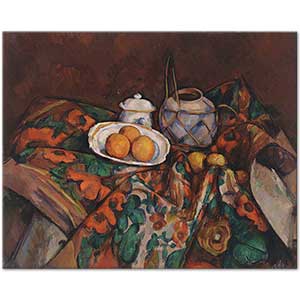 Still Life with Ginger Jar, Sugar Bowl, and Oranges by Paul Cézanne