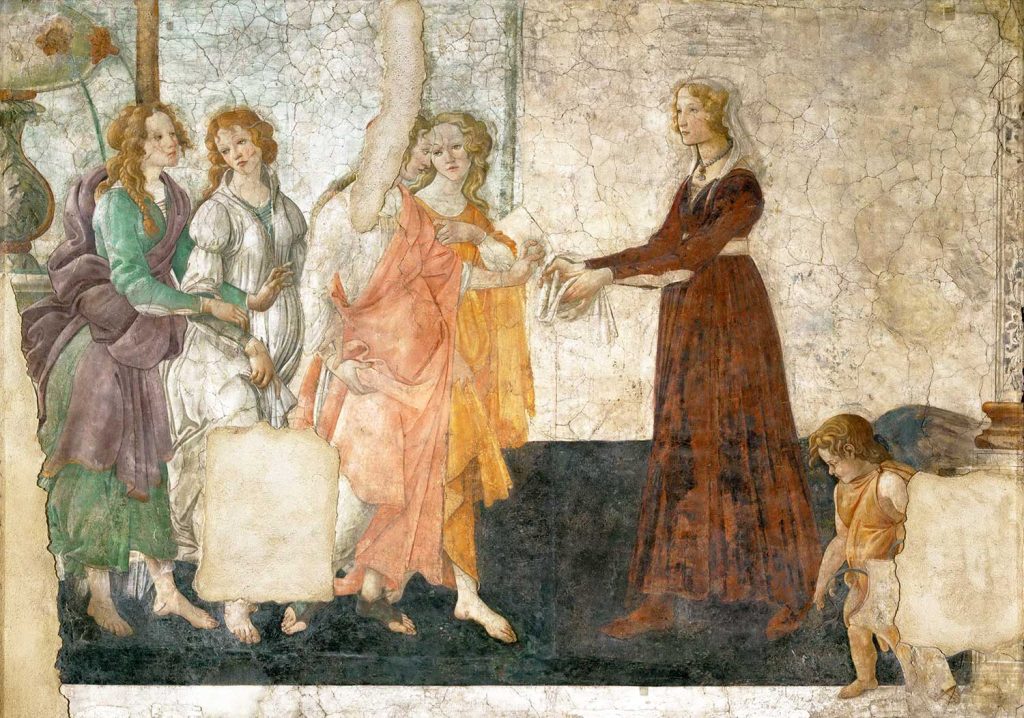Venus and the Three Graces offering Presents to a Young Girl by Sandro Botticelli