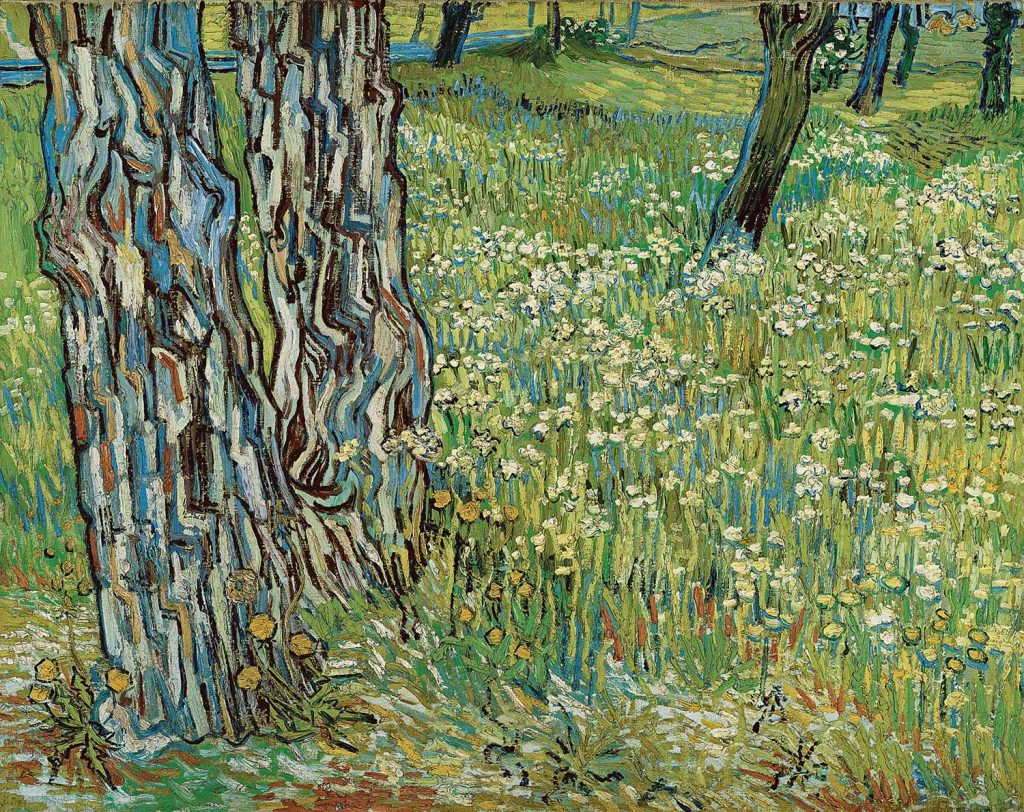 Tree Trunks in the Grass by Vincent van Gogh