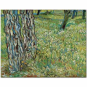 Tree Trunks in the Grass by Vincent van Gogh