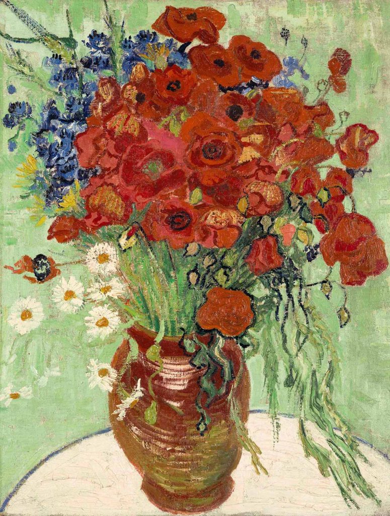 Vase with Red Poppies and Daisies by Vincent van Gogh
