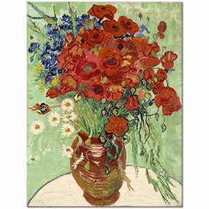 Vase with Red Poppies and Daisies by Vincent van Gogh