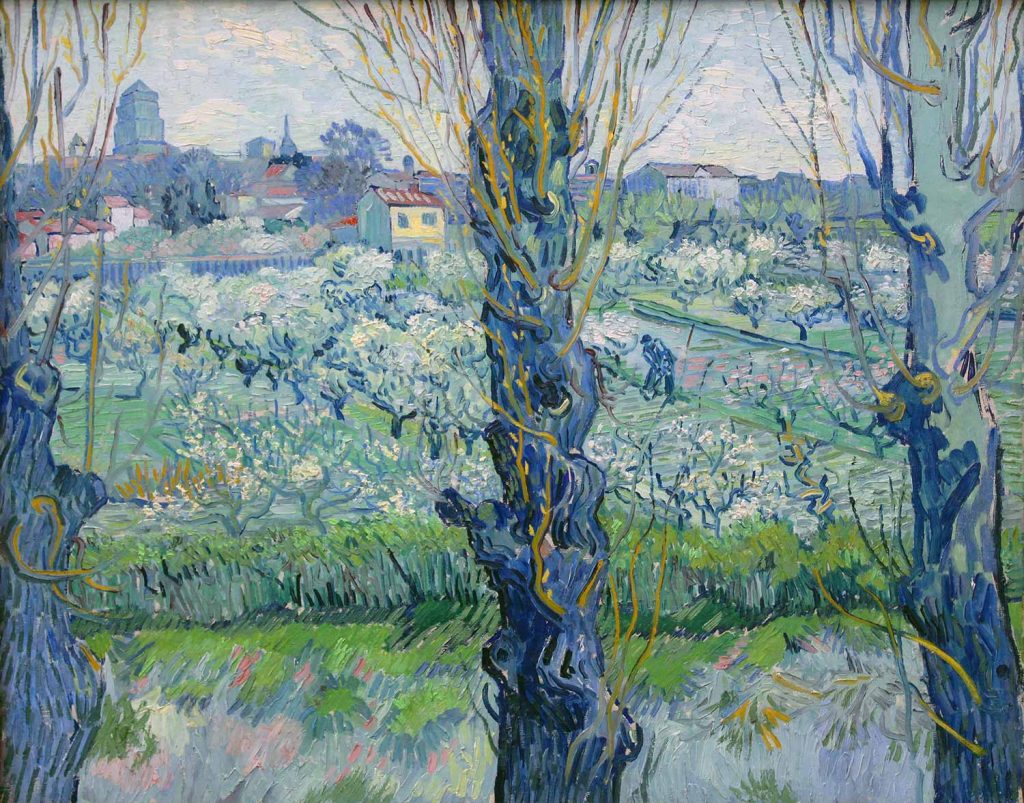 View of Arles Flowering Orchards by Vincent van Gogh
