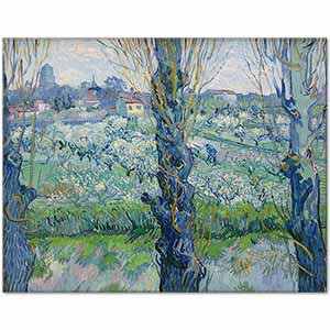 View of Arles Flowering Orchards by Vincent van Gogh