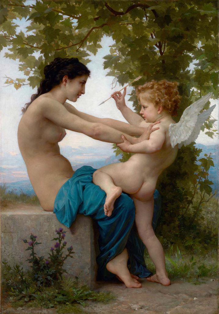 A Young Girl Defending Herself Against Eros by William-Adolphe Bouguereau