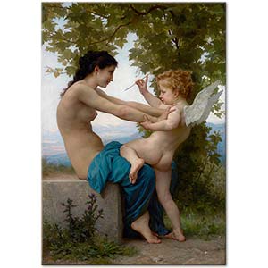 A Young Girl Defending Herself Against Eros by William-Adolphe Bouguereau