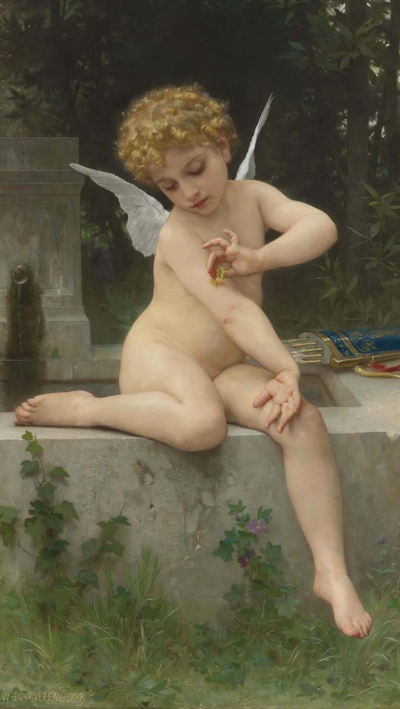 Cupid with a Butterfly by William-Adolphe Bouguereau