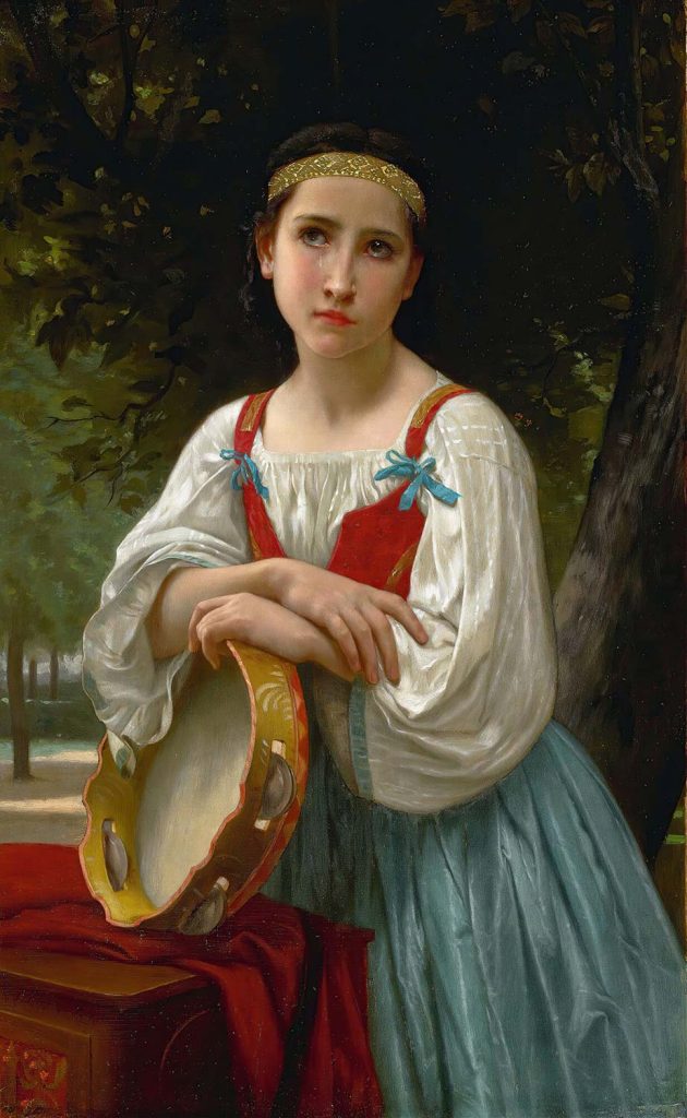 Gypsy Girl with a Basque Drum by William-Adolphe Bouguereau