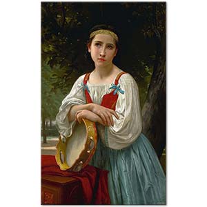 Gypsy Girl with a Basque Drum by William-Adolphe Bouguereau