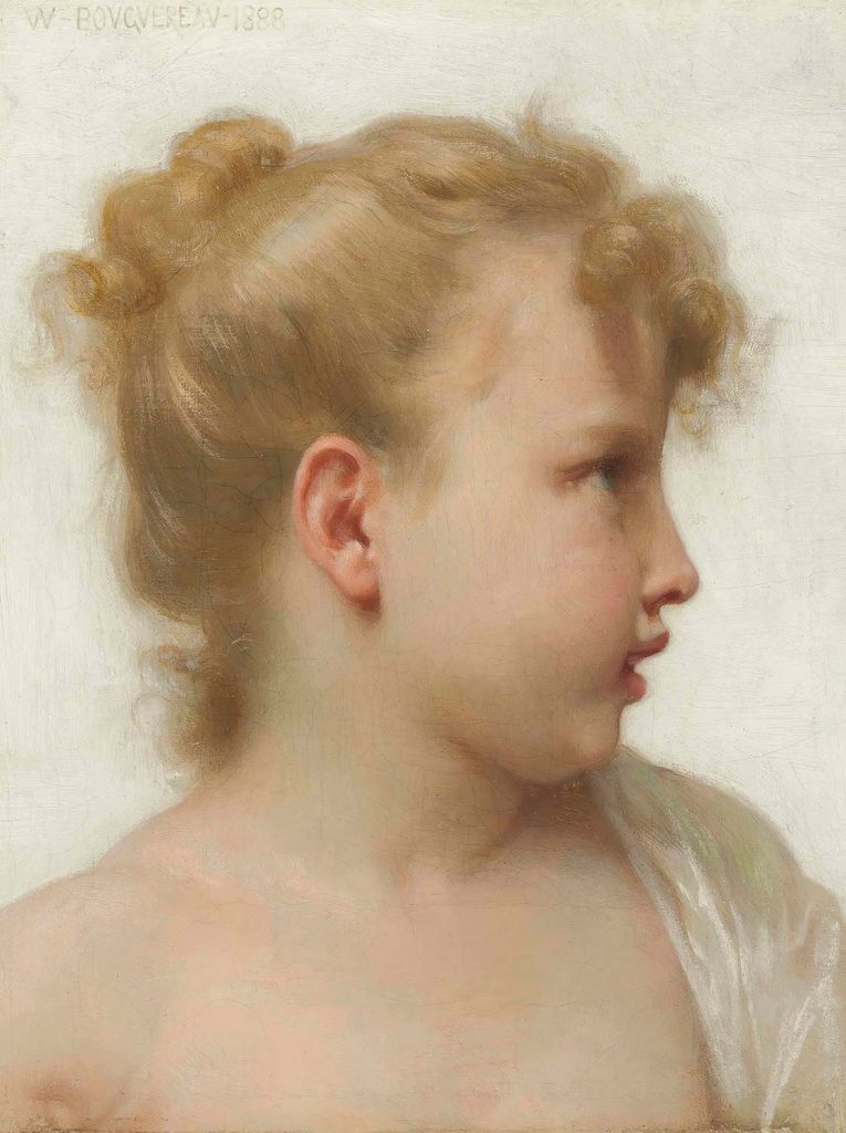 Study - Head Of A Little Girl by William-Adolphe Bouguereau