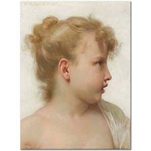 Study - Head Of A Little Girl by William-Adolphe Bouguereau