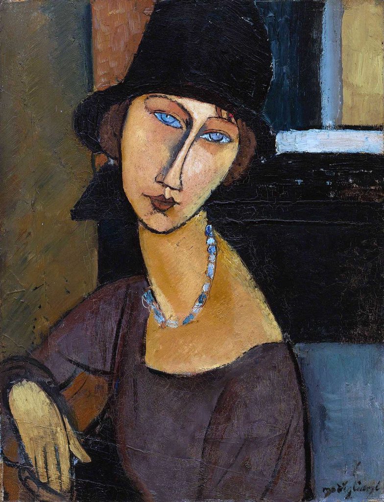 Jeanne Hebuterne with Hat and Necklace by Amedeo Modigliani