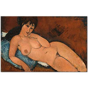 Nude on a Blue Cushion by Amedeo Modigliani