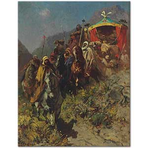 A Caravan on a Mountain Pass by Alberto Pasini