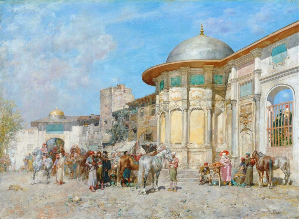 Horse Market Syria by Alberto Pasini