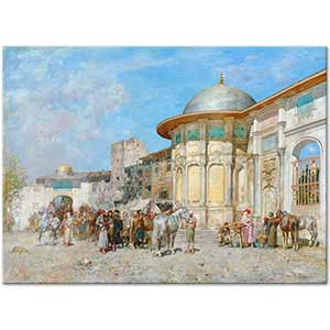 Horse Market Syria by Alberto Pasini