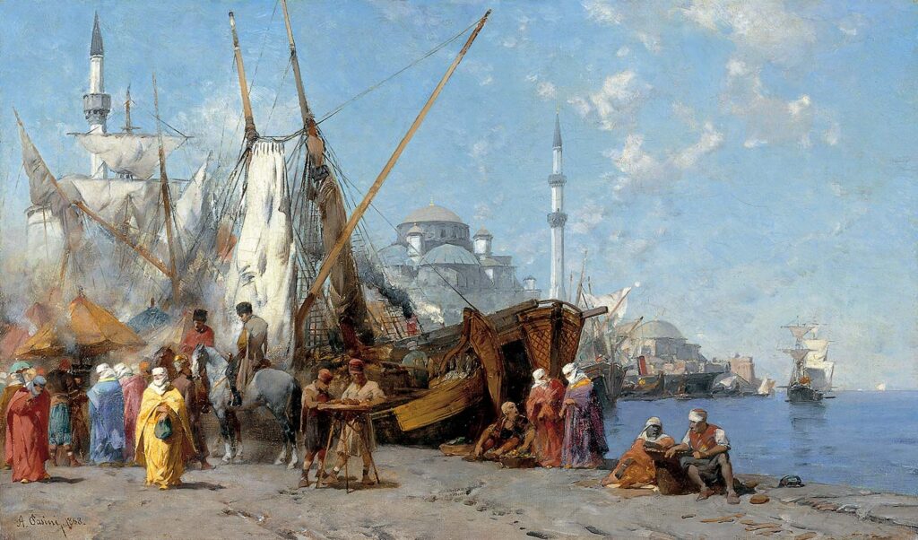 Market in Constantinople by Alberto Pasini