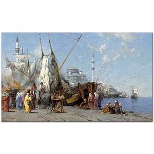 Market in Constantinople by Alberto Pasini