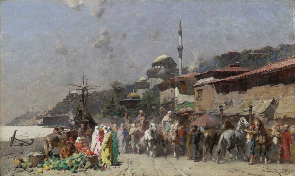 Marketplace on the Bosporus by Alberto Pasini