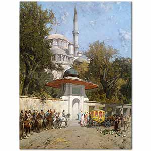 Yeni Valide Mosque at Eminonu by Alberto Pasini