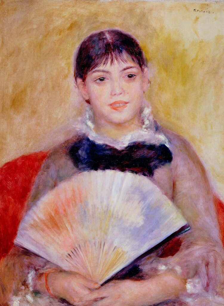 Girl with a Fan by Pierre-Auguste Renoir