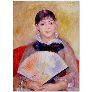 Girl with a Fan by Pierre-Auguste Renoir