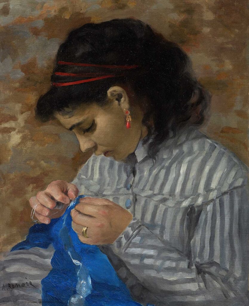 Lise Sewing by Pierre-Auguste Renoir