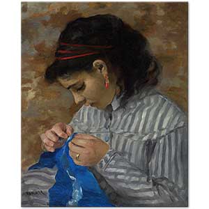 Lise Sewing by Pierre-Auguste Renoir