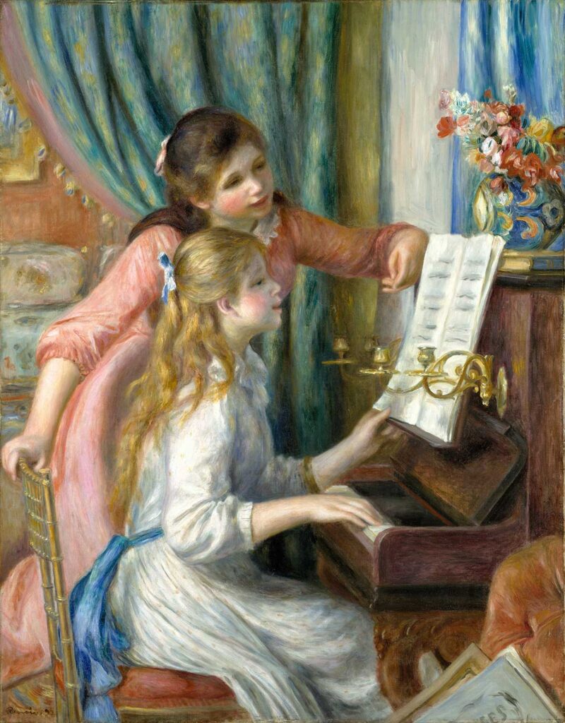 Two Young Girls at the Piano by Pierre-Auguste Renoir