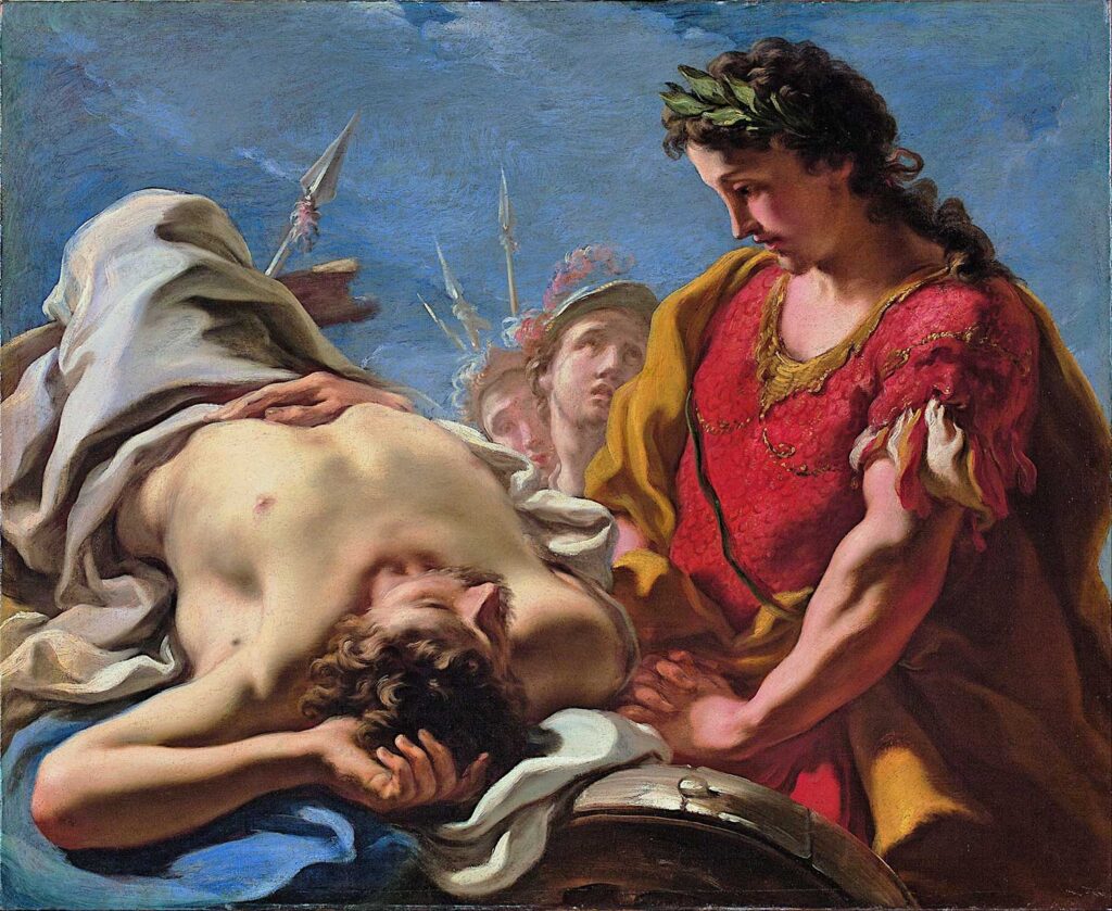 Alexander at the Corpse of the Dead Darius by Giovanni Antonio Pellegrini