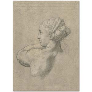 Study of the Head and Left Shoulder of a Woman by Raphael